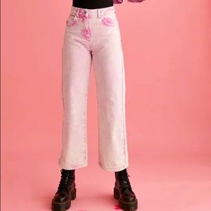 Collusion Straight Leg Jeans in Acid Wash Pink